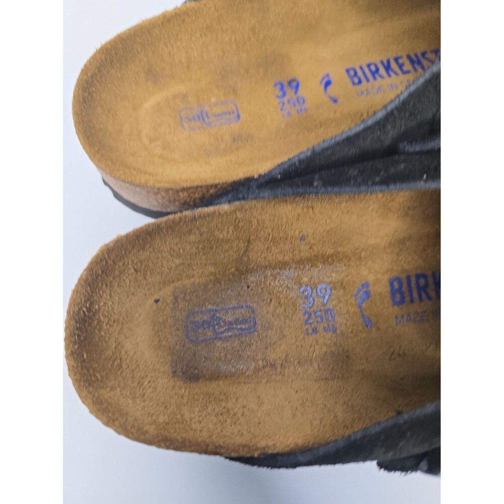 BIRKENSTOCK Boston black suede Soft Footbed clogs shoes Unisex 39 US 8 W/ 7M - Picture 4 of 8